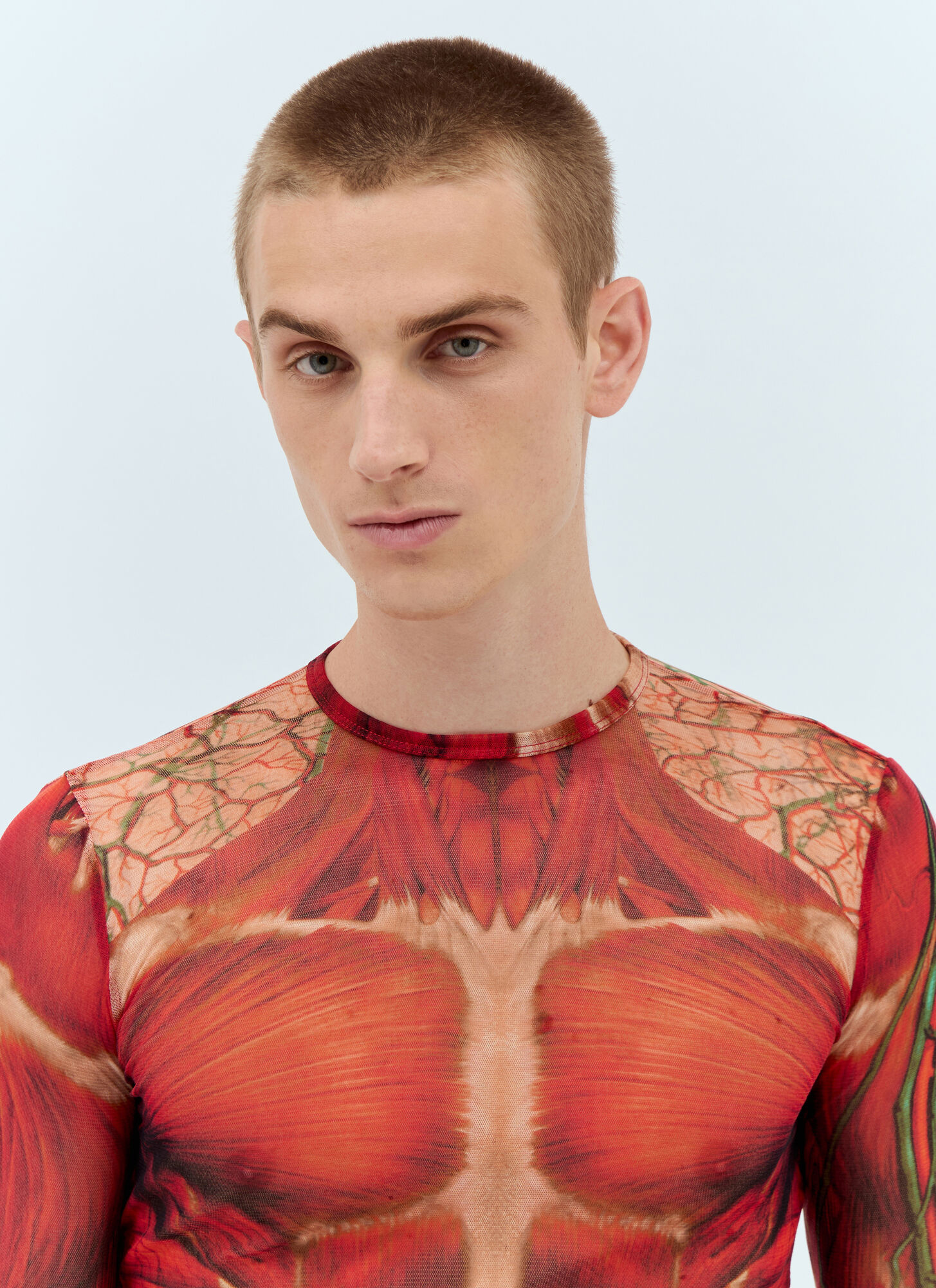 Jean Paul Gaultier Ecorche Mesh Top In Multicolor