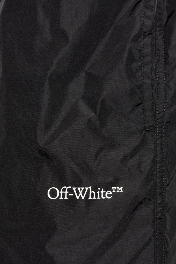 Off-white Elastic Waist Swimming Trunks In Black