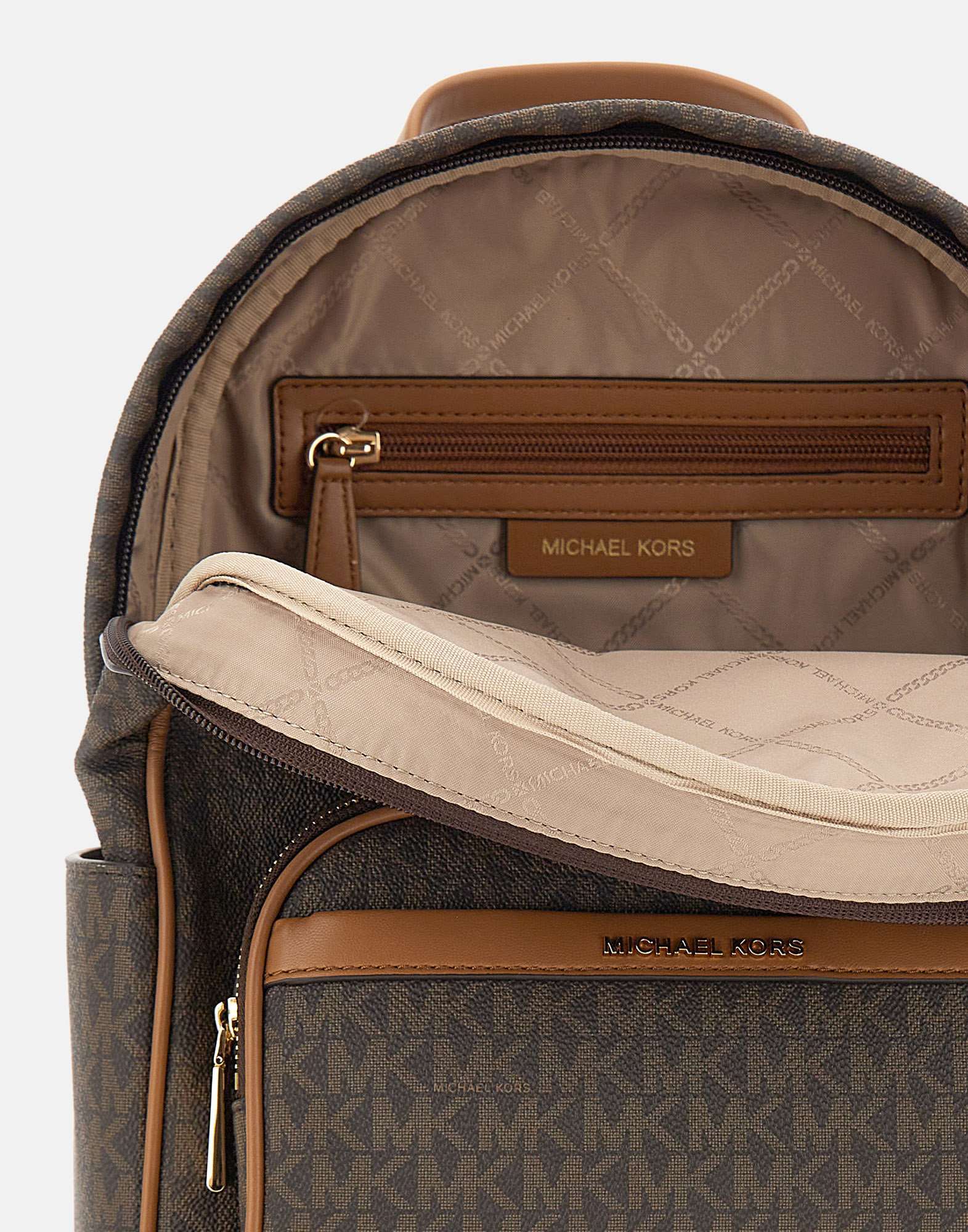 Shop Michael Michael Kors Logo-lettering Backpack In Brown