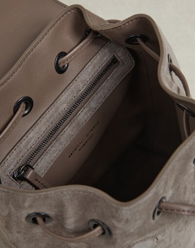 Brunello Cucinelli Logo-debossed Stud-trim Backpack In Nude
