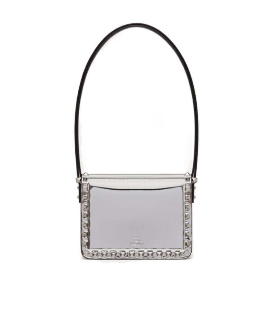Valentino Small Rockstud23 Shoulder Bag In Gray