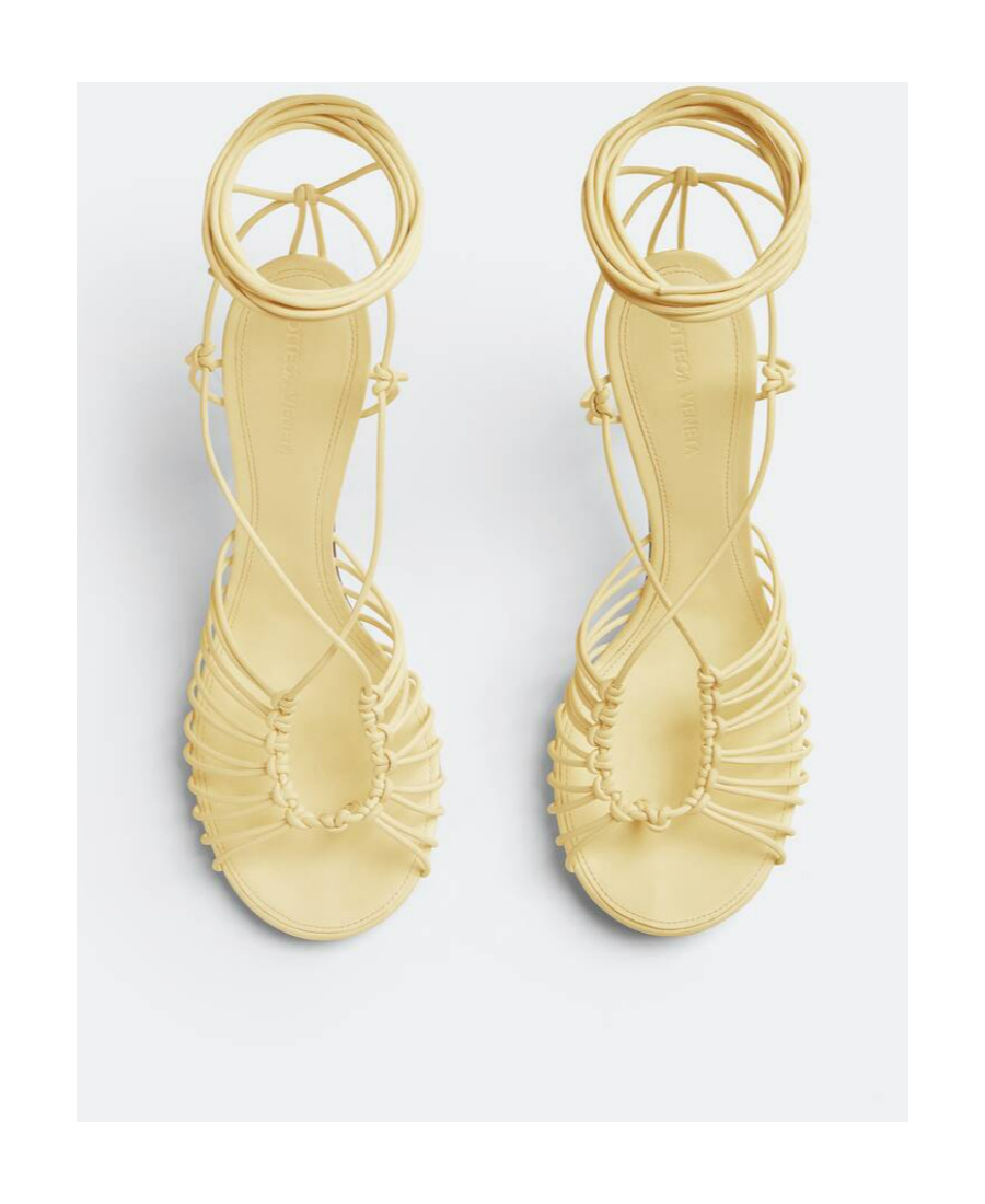 Bottega Veneta Dot Logo High-heeled Sandals In Nude