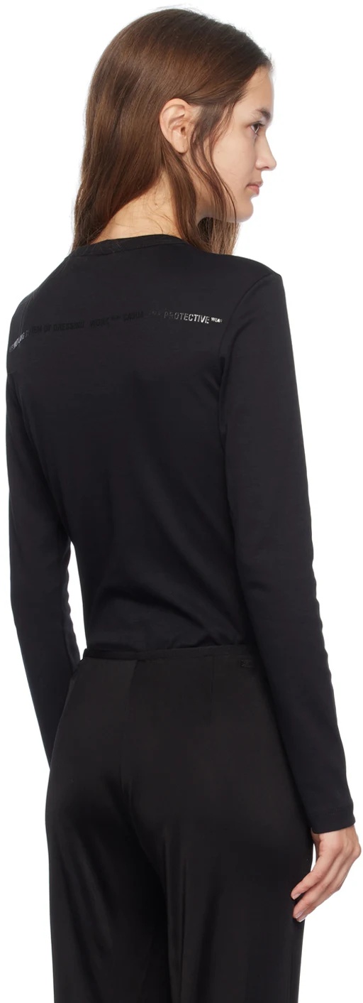 Helmut Lang Round Collar And Long-sleeved T-shirt In Black