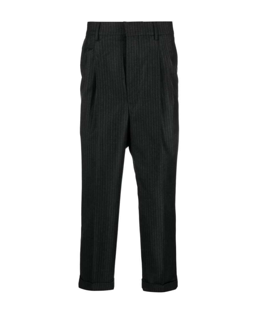 Shop Ami Alexandre Mattiussi Striped Casual Pants In Black
