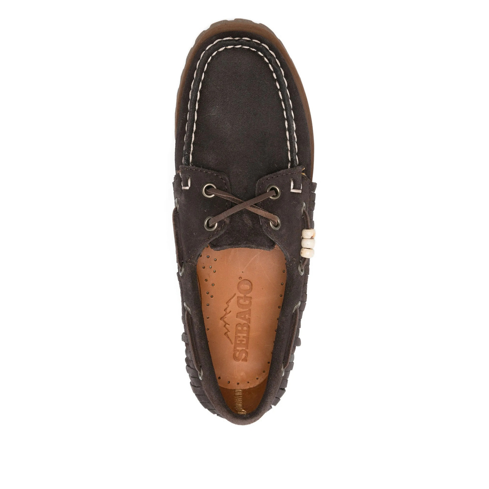 Sebago Brown Suede Lace-up Loafers In Multi