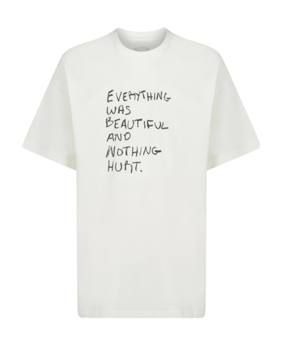 Oamc Slogan-print Cotton T-shirt In White
