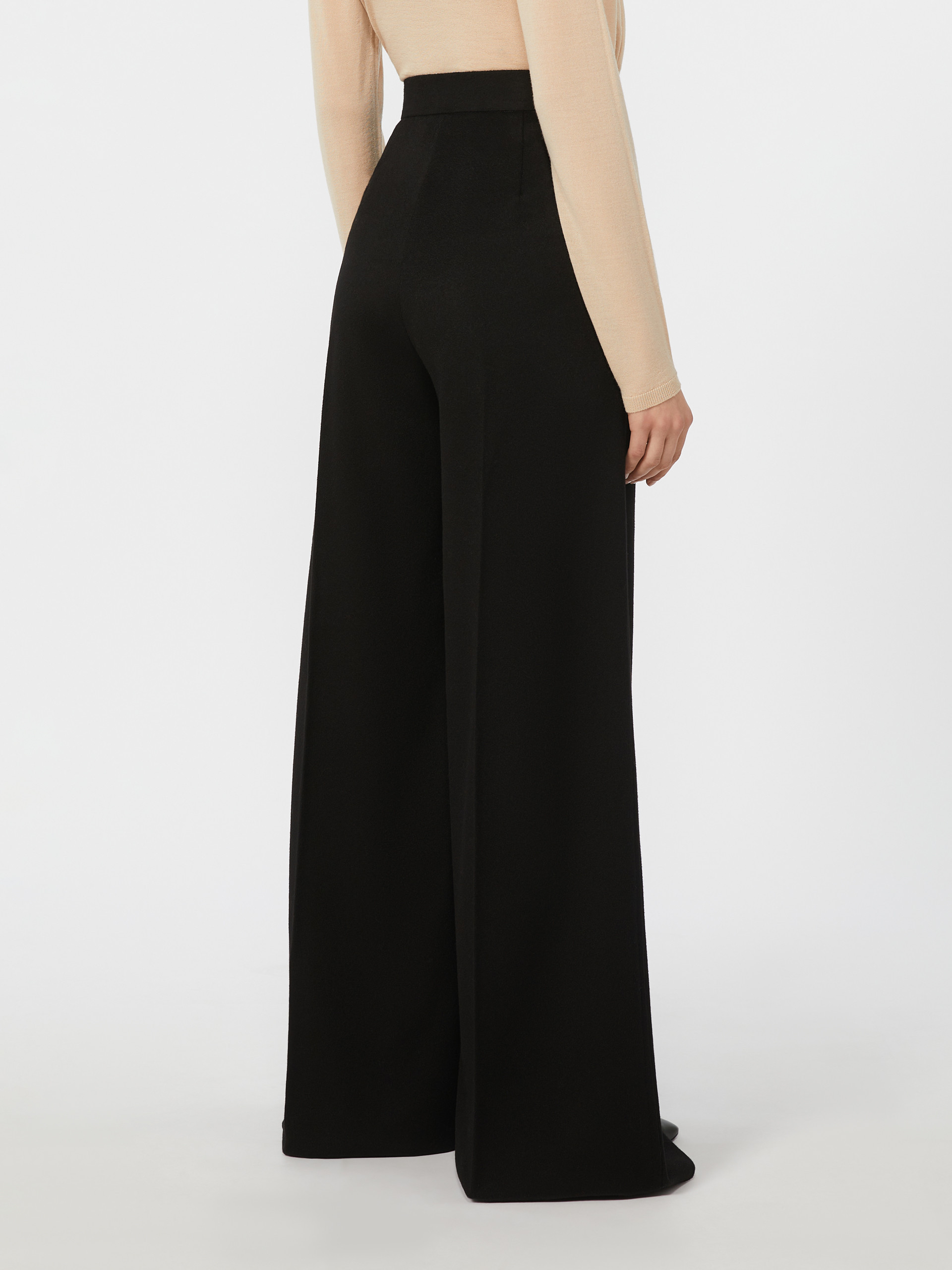 Max Mara Flared Camel Trousers In Black