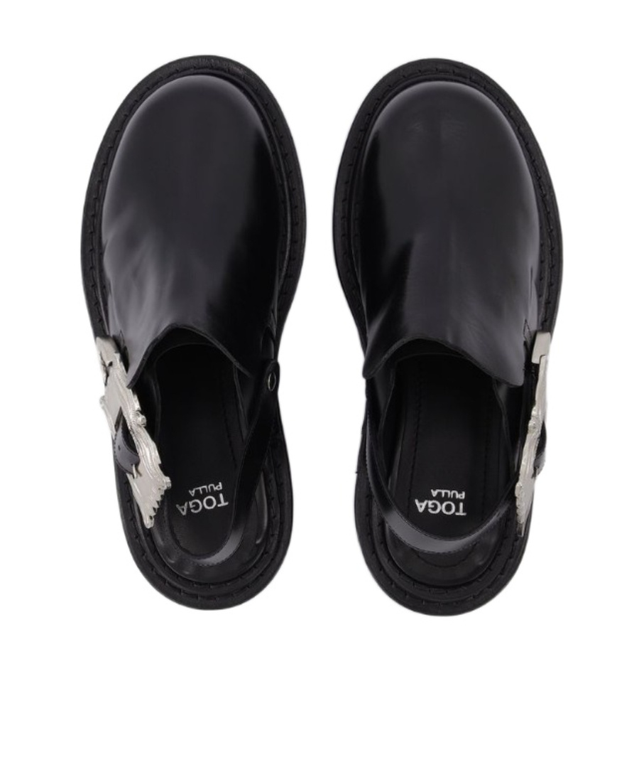Toga Buckle-detail Sling-back Mules In Black