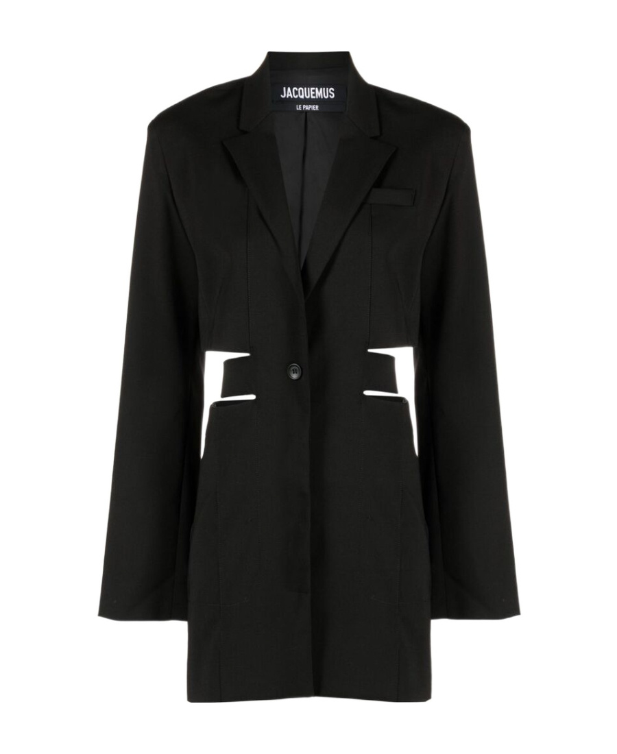 Jacquemus 'la Robe Bari' Black Single-breasted Jacket With Cut-out In Black