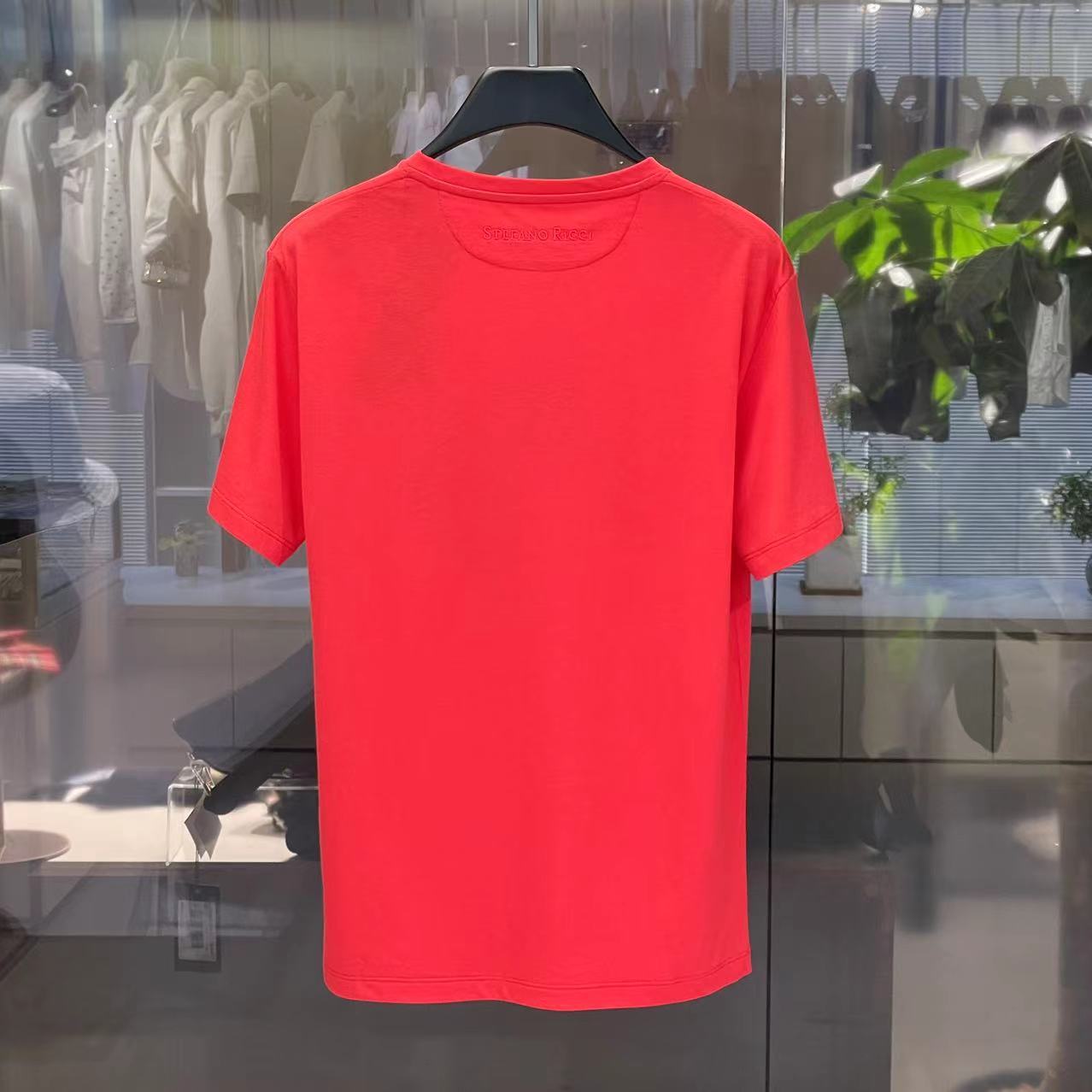 Stefano Ricci Pattern Logo T-shirt In Red