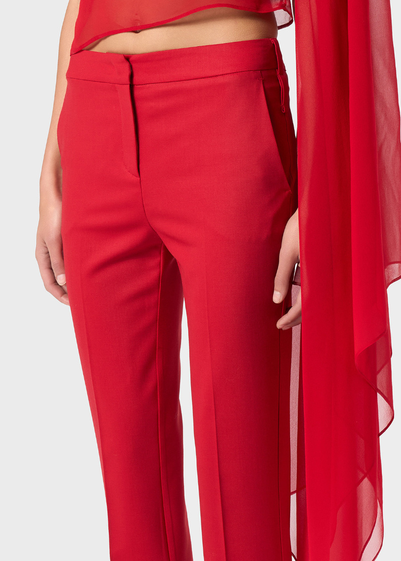 Blumarine Flared Trousers In Red