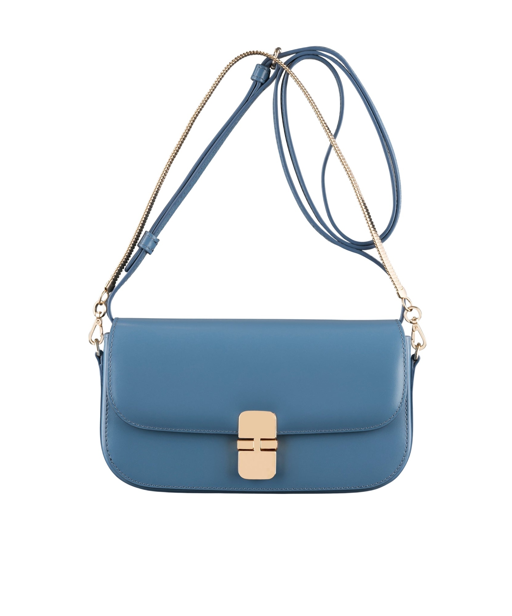 Shop Apc Grace Chaine Leather Clutch Bag In Blue