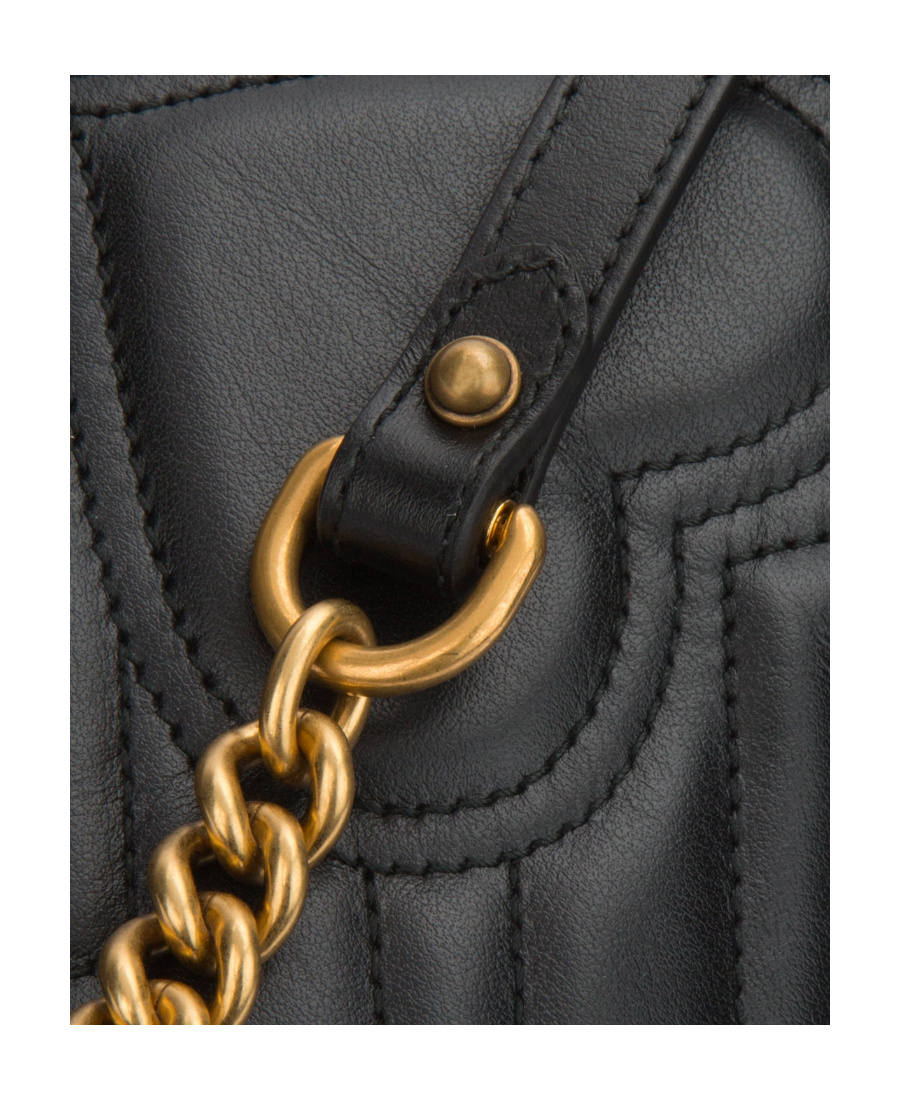 Gucci Mini Gg Marmont Quilted Leather Shoulder Bag In Black
