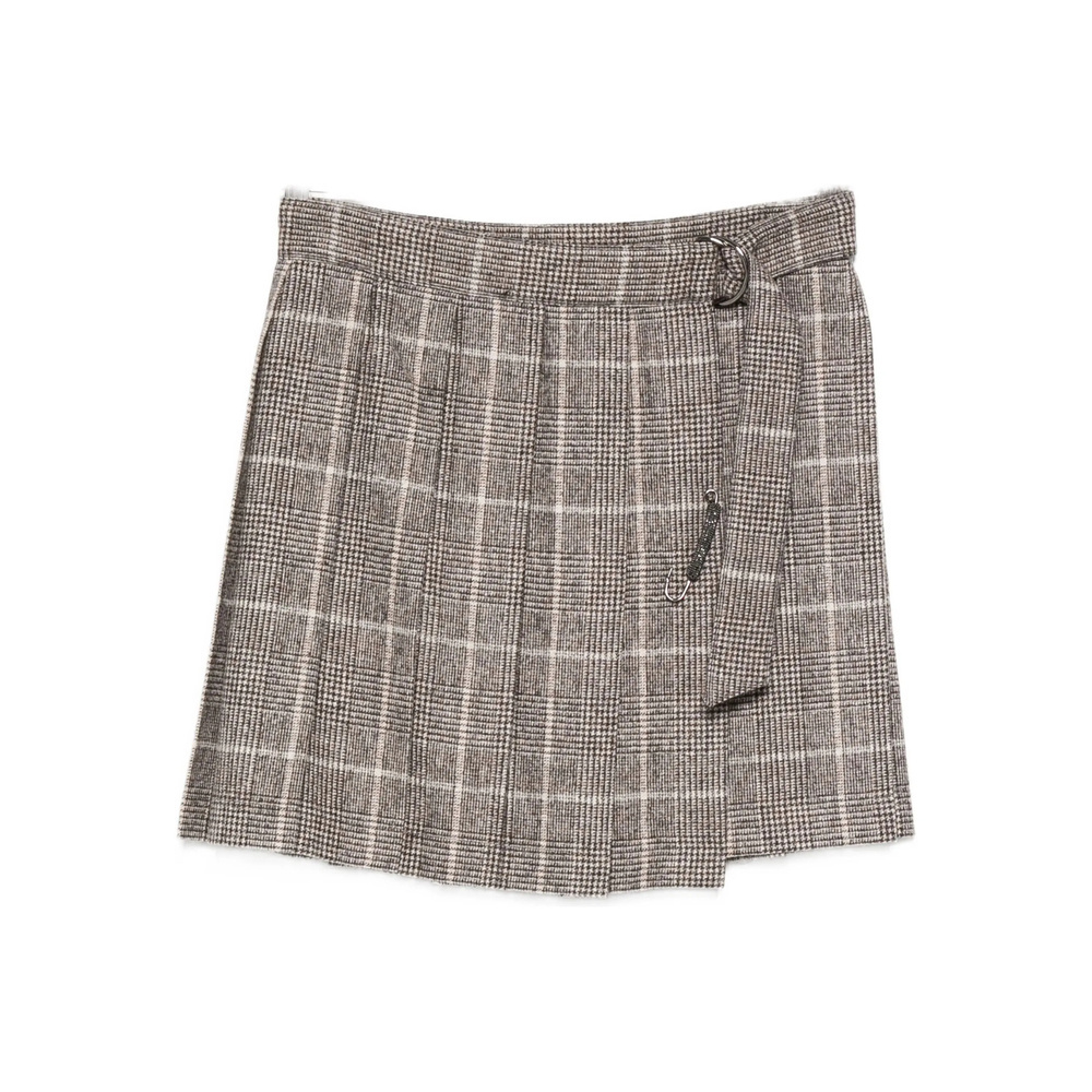 Brunello Cucinelli Check Mini Skirt In Brown