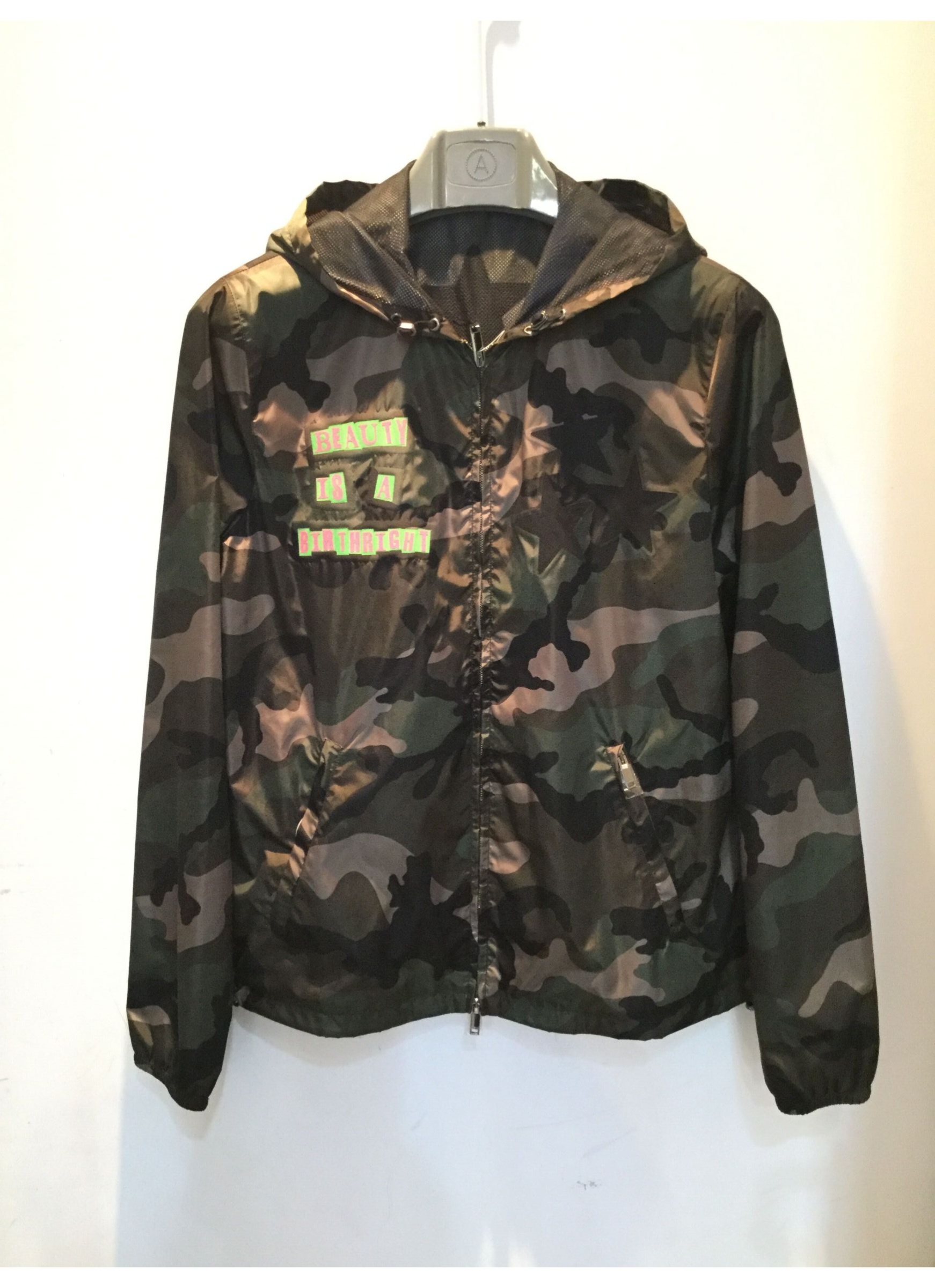 Valentino Camouflage With Hat Casual Jacket In Black