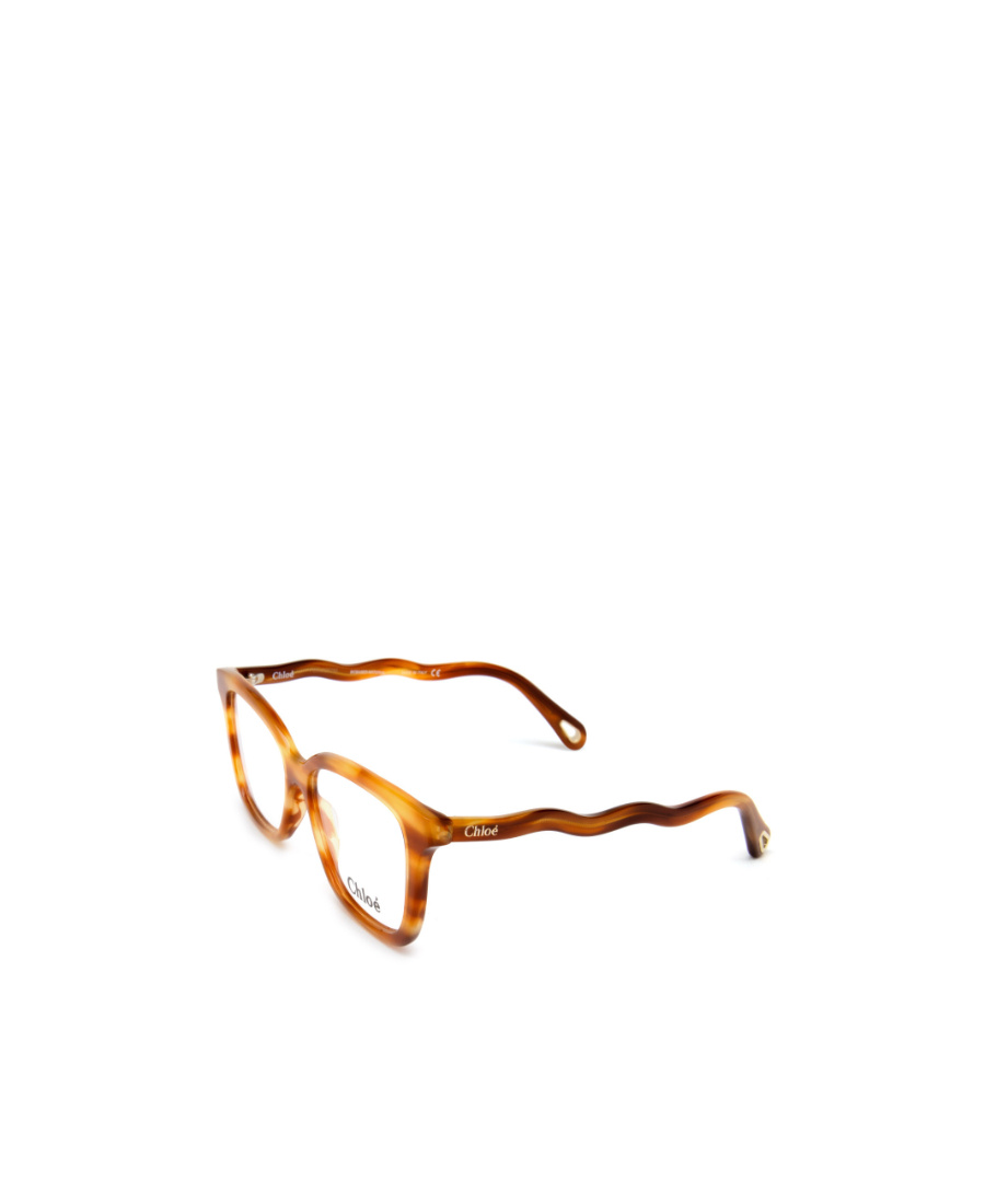 Chloé Wavy Arms Rectangle-frame Glasses In Brown