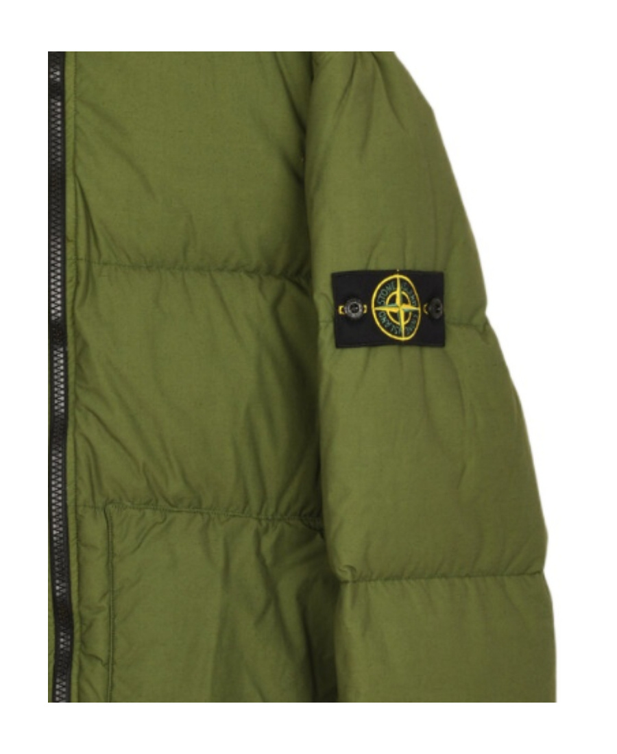 Stone Island Compass-patch Puffer Jacket In Green