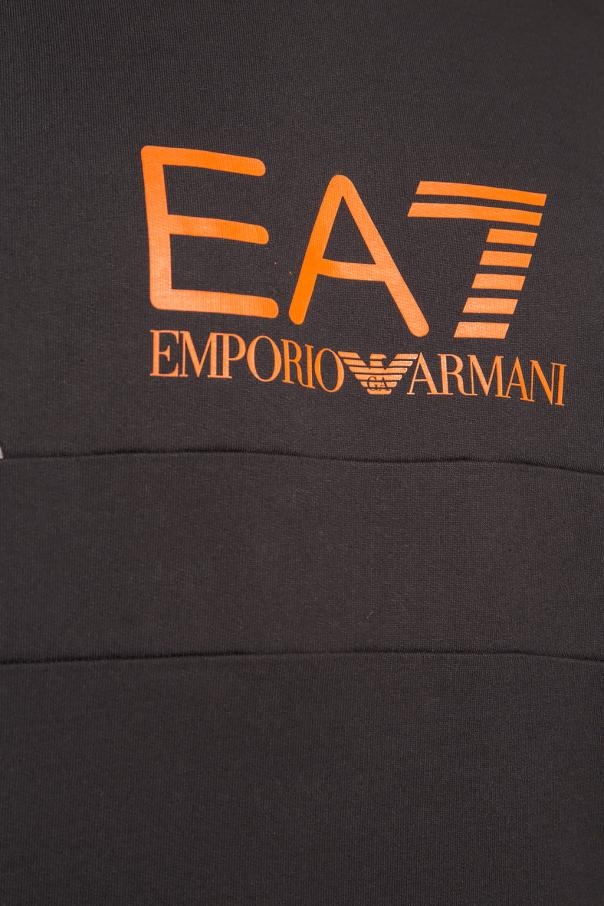 Ea7 Logo Round-necked Sweater In Black