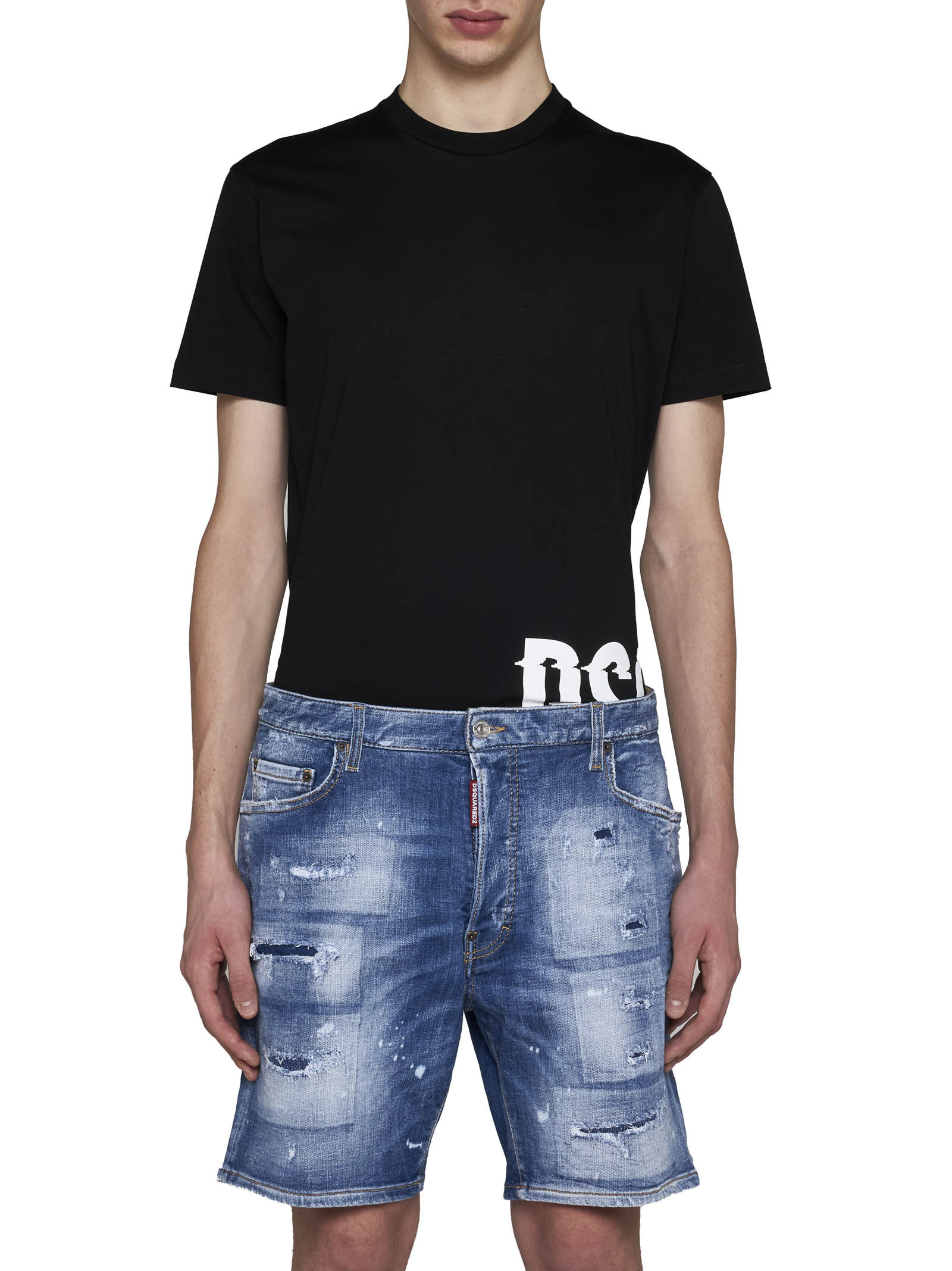 DSQUARED2 DISTRESSED DENIM SHORTS