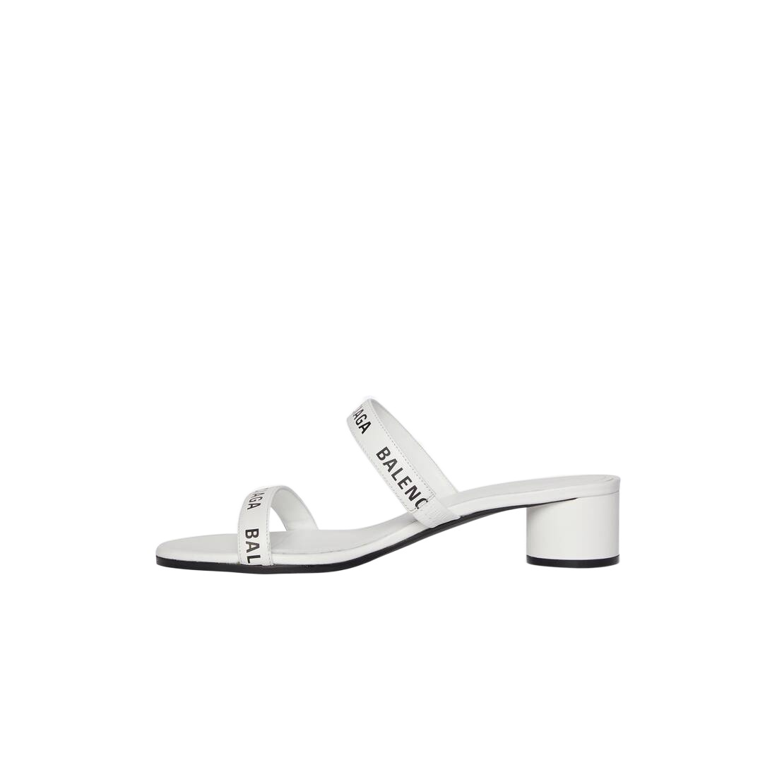 Shop Balenciaga '45mm' Logo-strap Sandals In White/black