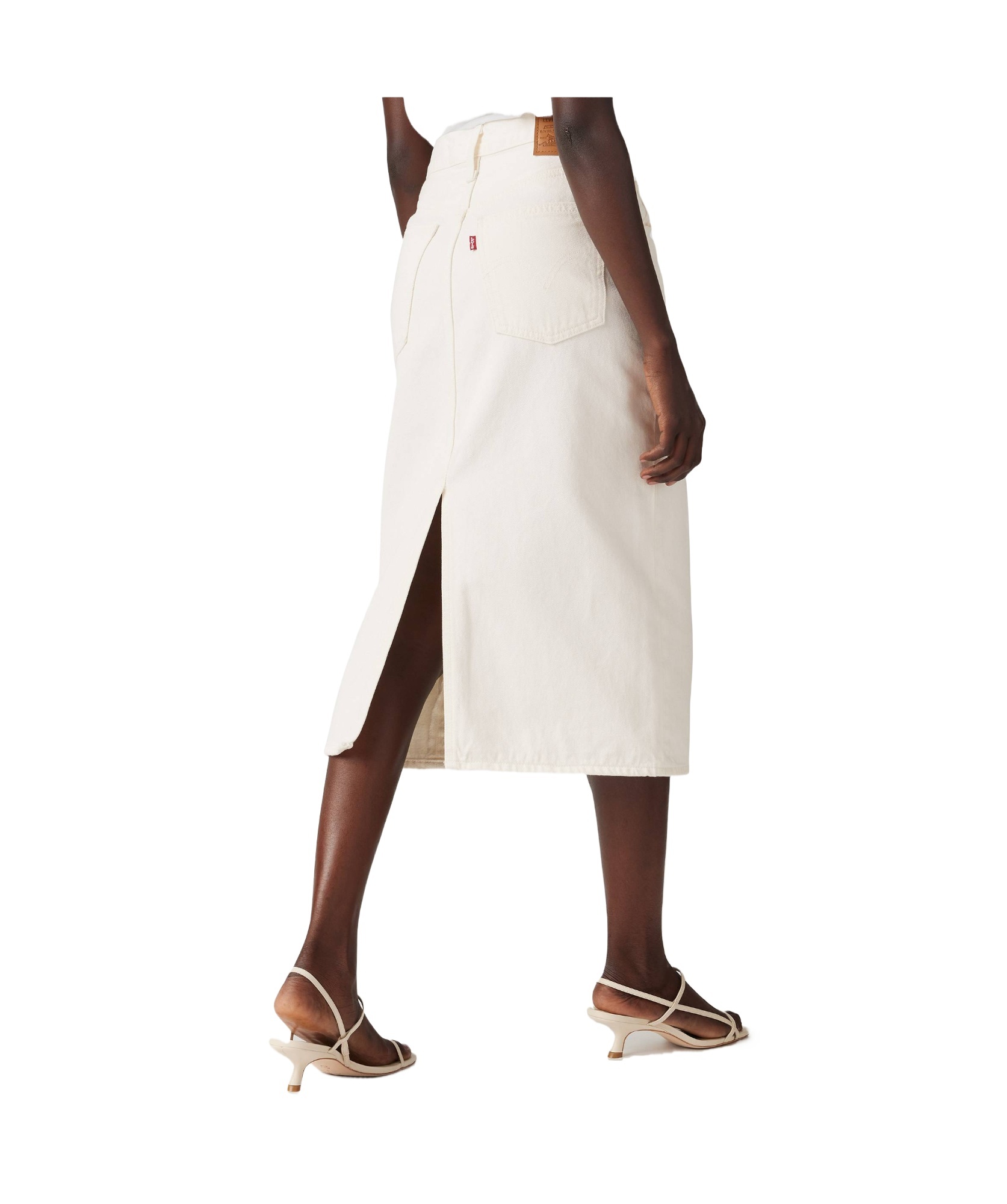 Levi's High Rise Slit Skirt In White