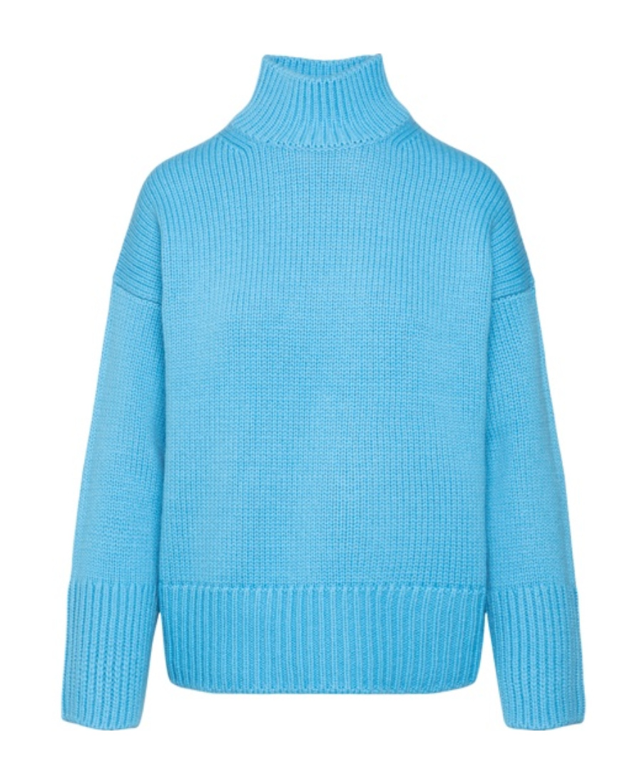Vince High-necked Sweater In Blue
