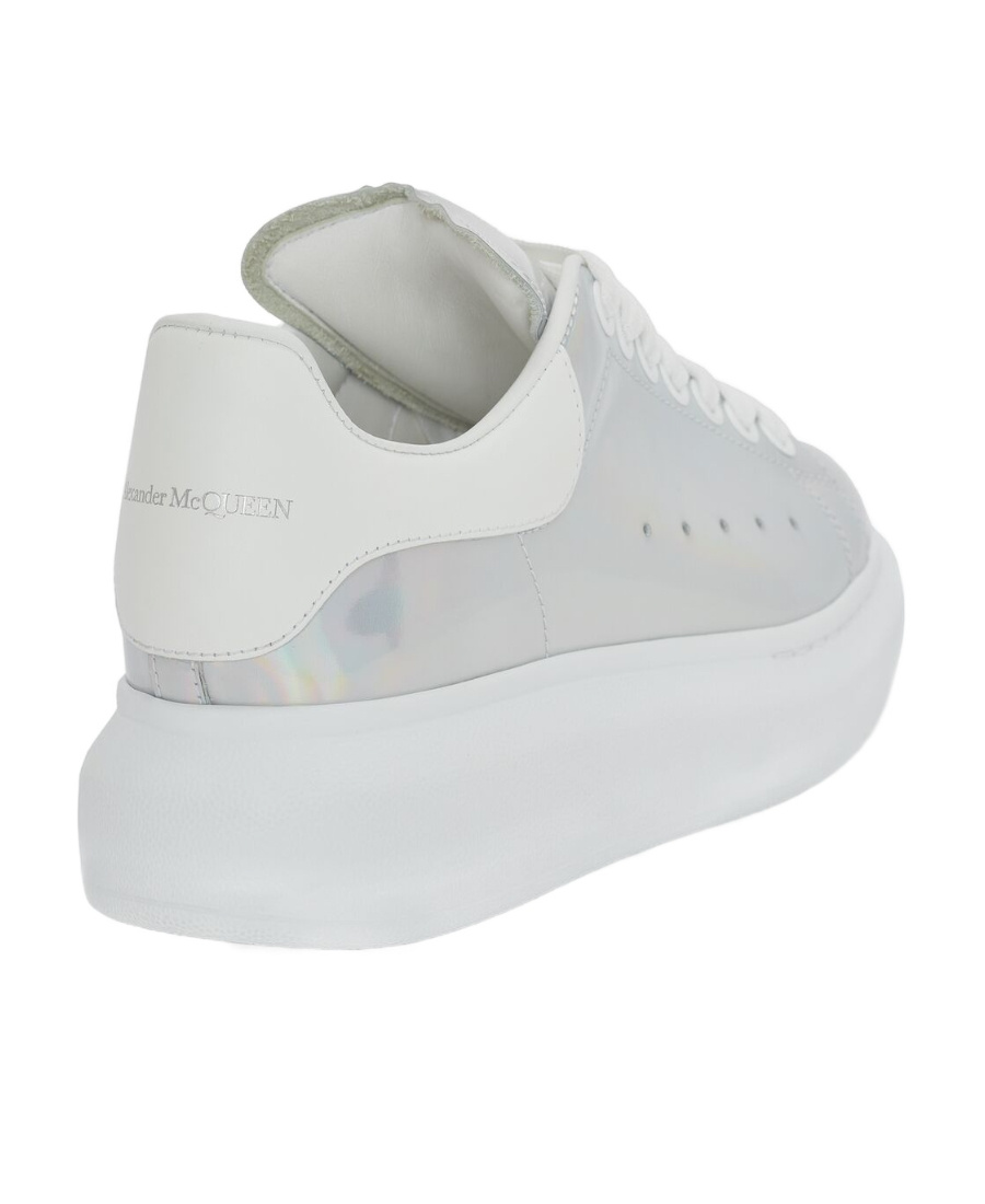 Alexander Mcqueen Patent-leather Low-top Sneakers In White