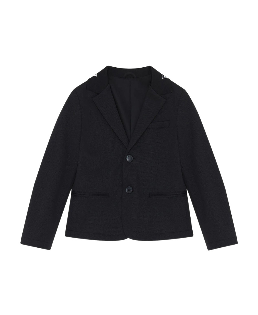 Emporio Armani Logo-lettering Single-breasted Blazer In Black