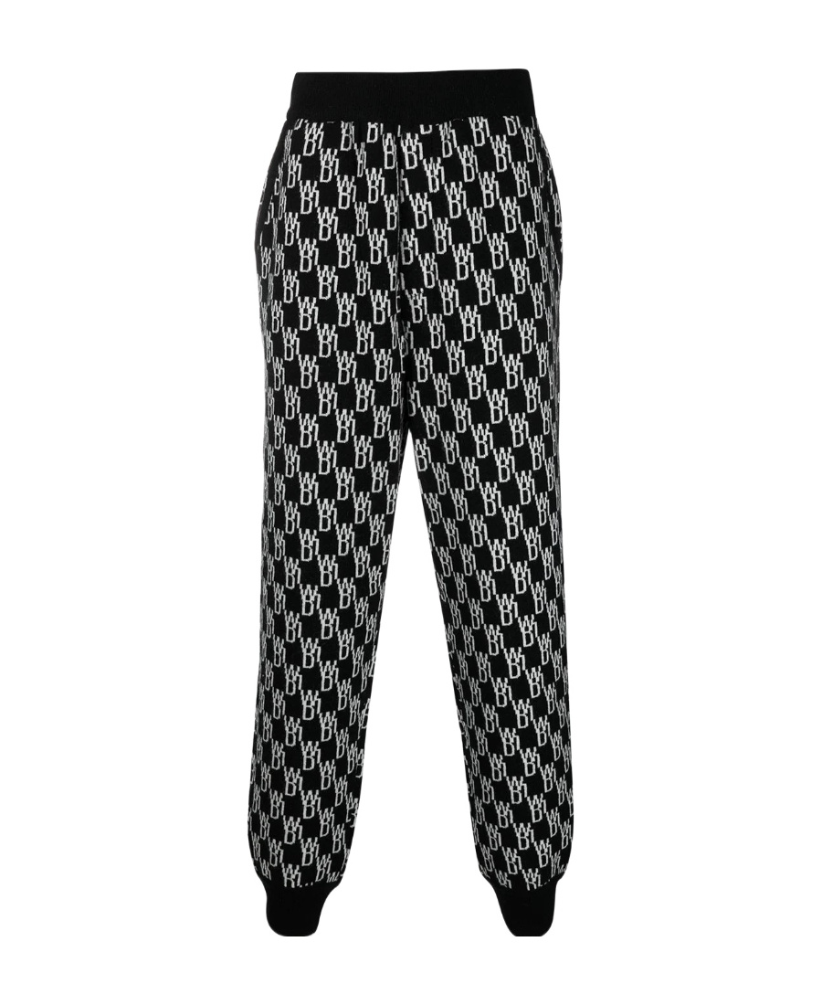 We11 Done Intarsia Knit Track Trousers In Black