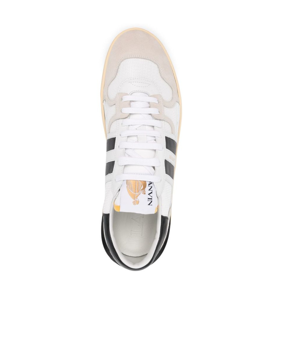 Lanvin Clay White Leather Blend Sneakers In White