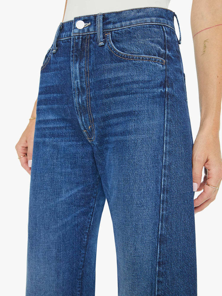 Mother The Ditcher Zip Flood Straight Leg Jeans In Blue