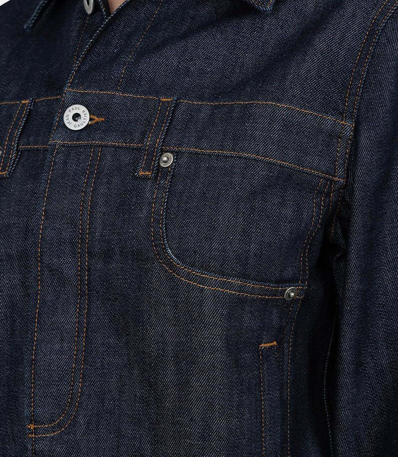 Jean Paul Gaultier Denim Jacket With Trompe Loeil Detail In Black