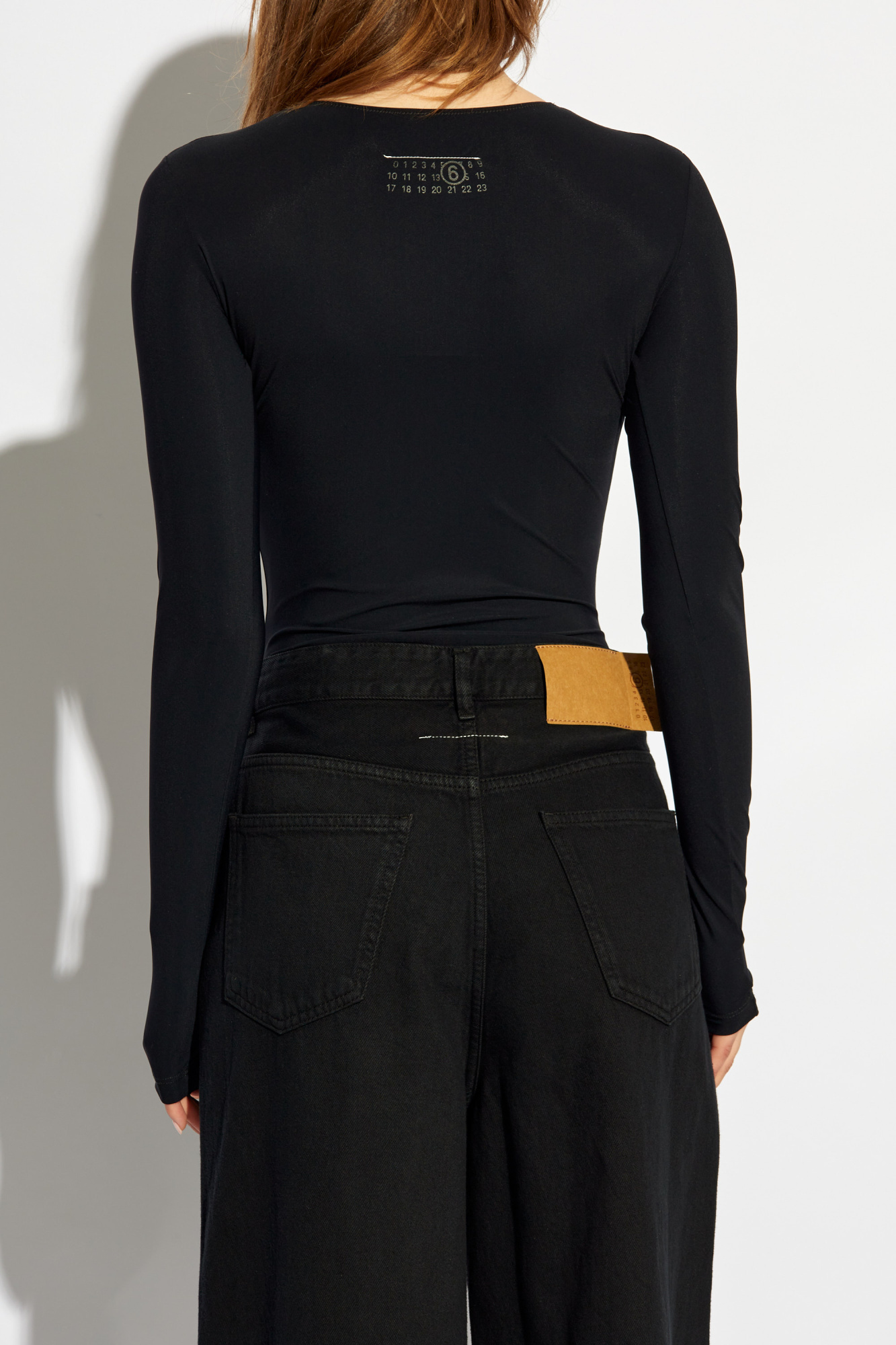 Mm6 Maison Margiela Numeric Signature Body Woman Black In Black
