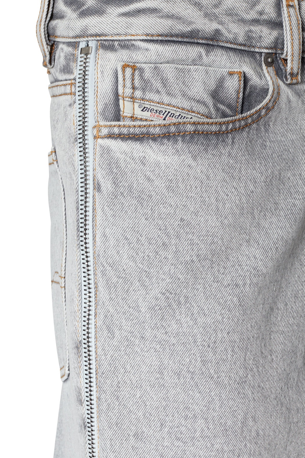 Diesel Grey Straight-leg Denim Jeans In Light-wash In White