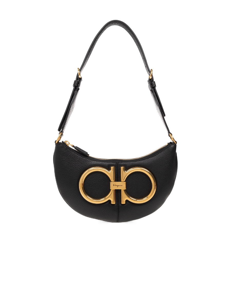 FERRAGAMO GANCIO LEATHER SHOULDER BAG