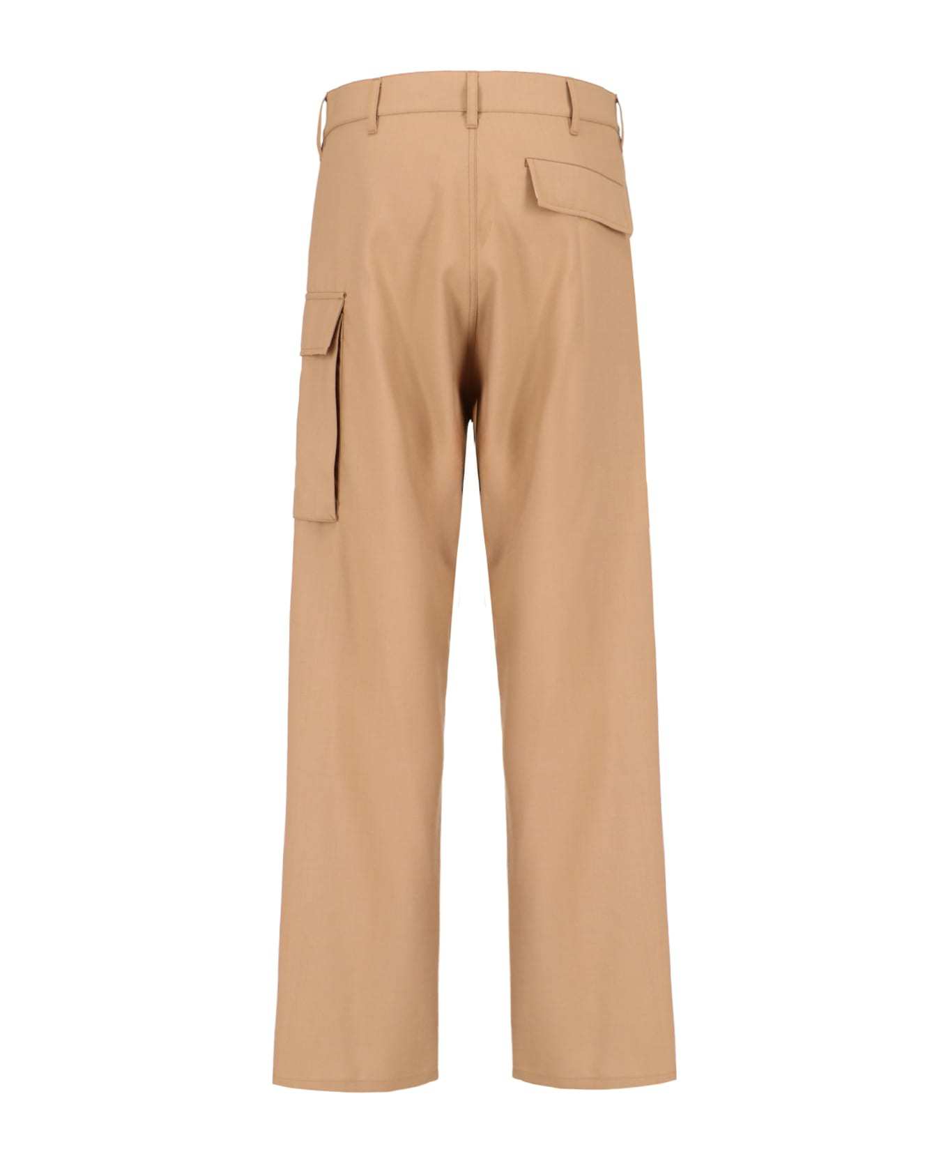 Marni Cotton Cargo Pants With Elastic Waistband In Nude