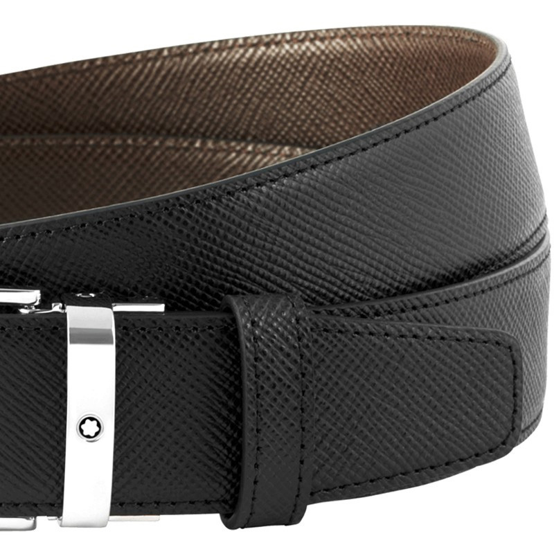 Montblanc Mens Saffiano Leather Belt In Black