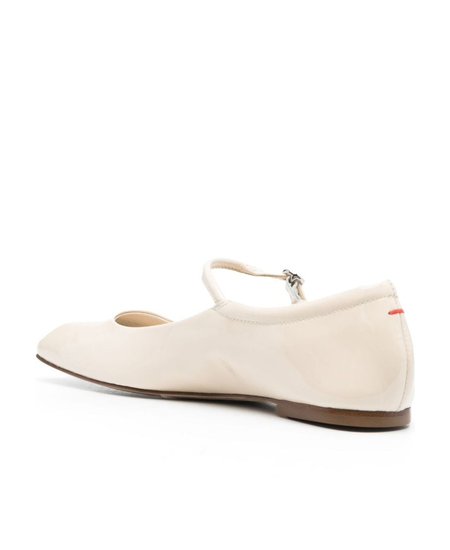 Aeyde Maryjane Leather Ballerina Shoes In White