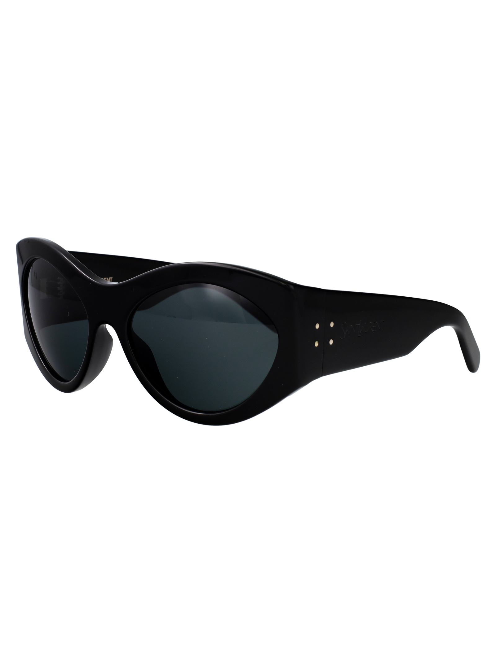 Saint Laurent Black-black-black Recycled Acetate Sunglasses In Black