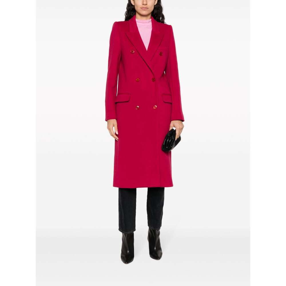 Isabel Marant Theodore Double-breasted Wool Blend Coat In Red
