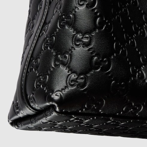 Gucci Gg Emblem Small Leather Bucket Bag