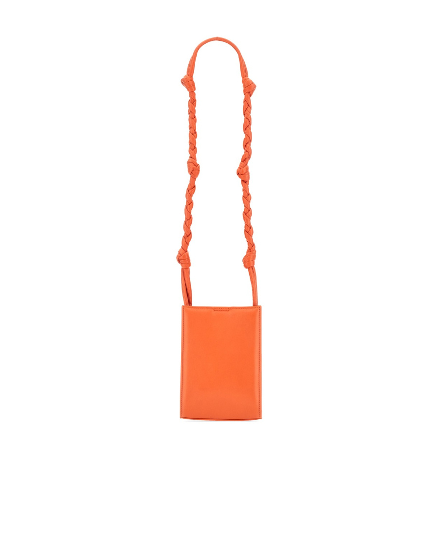 Jil Sander Tangle Small Leather Crossbody Bag In Orange
