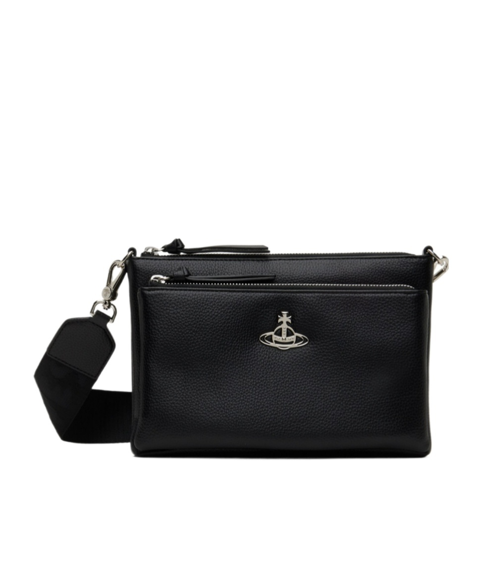 Vivienne Westwood Penny Db Logo Crossbody Bag In Black