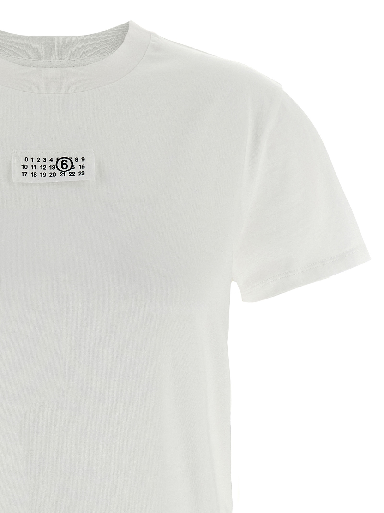 Mm6 Maison Margiela Short-sleeve Crewneck T-shirt In White