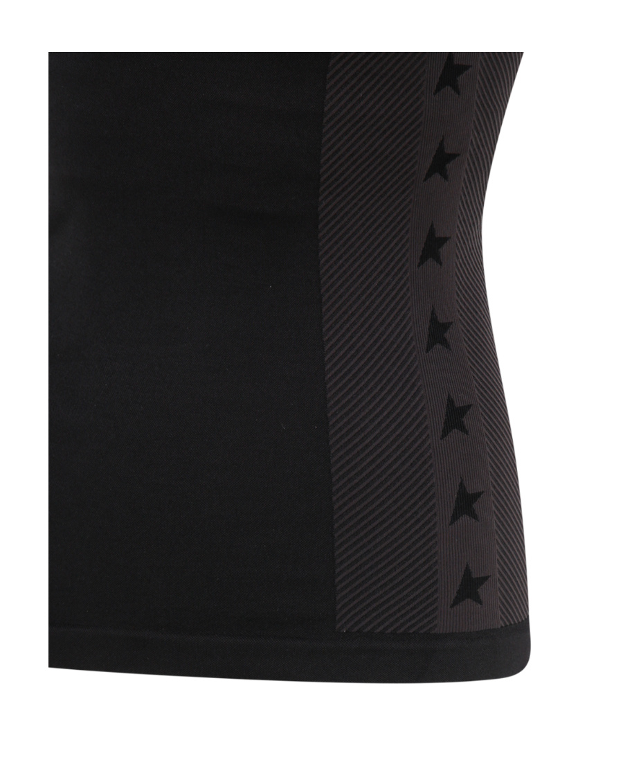 Golden Goose Star Ws Racerback Tank Top With Bra Mixed Technic In Black