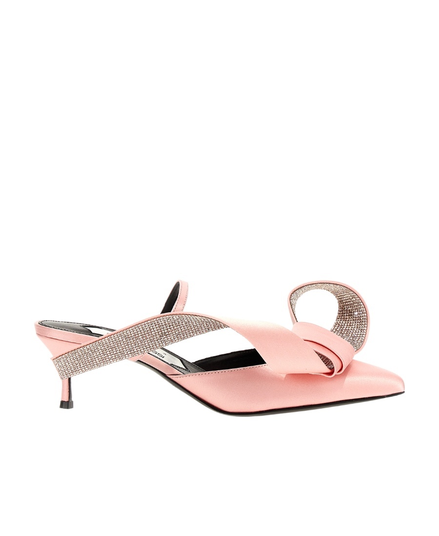 Sergio Rossi Area Marquise Mules Featuring Bow Detail In Pink