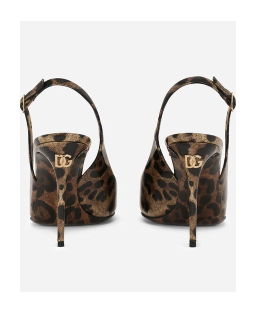 Dolce & Gabbana Dolce&gabbana Sandali Donna Pelle Marrone/leopardato In Animal Print