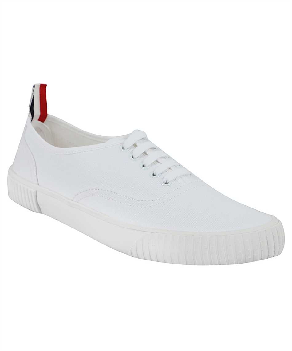 Thom Browne Canvas Vulcanized Heritage Sneakers In White