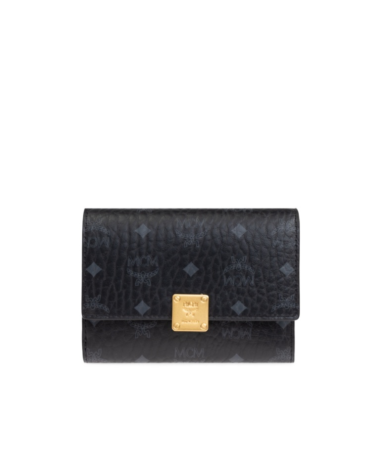 Shop Mcm Flip Wallet In Nude