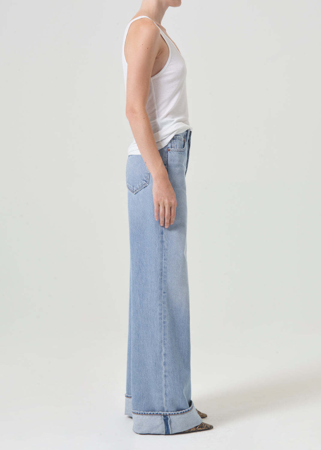 Agolde Dame Wide Leg Jeans In Blue